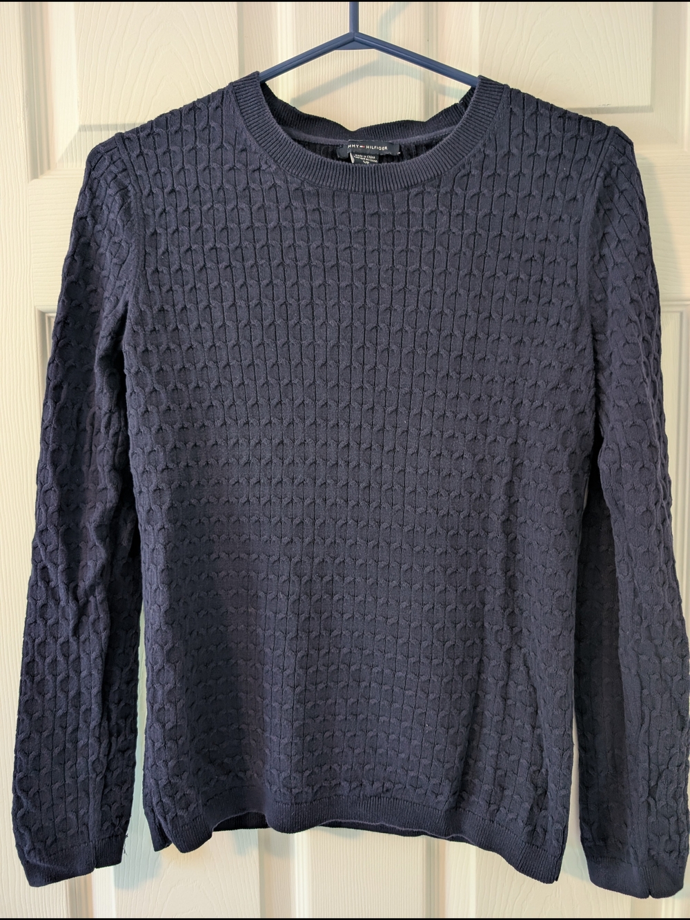 Tommy Hilfiger Navy Cable Knit Sweater Size Small
